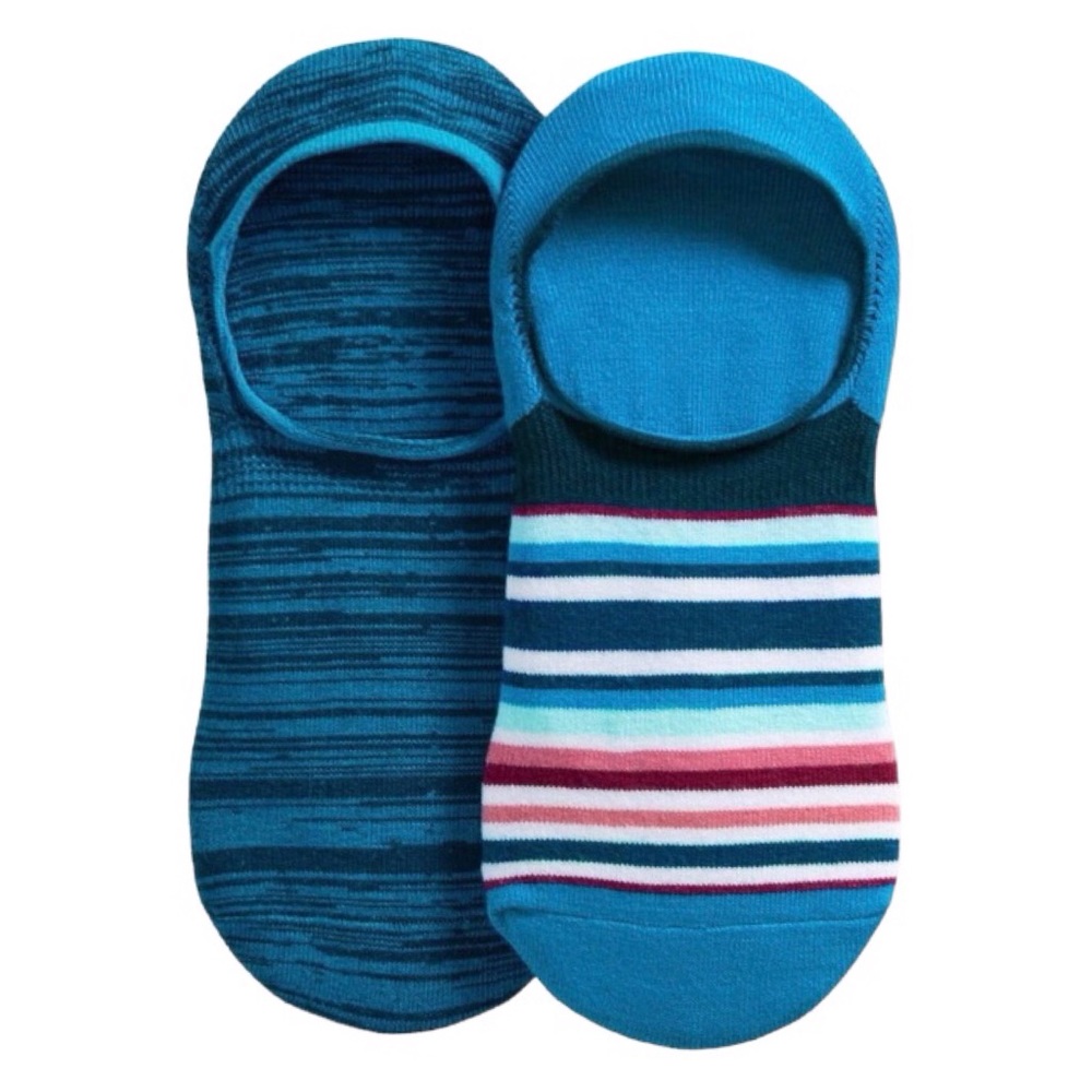 Jockey Generation 2pk. No Show Liner Socks (Blue Striped) (NWT)